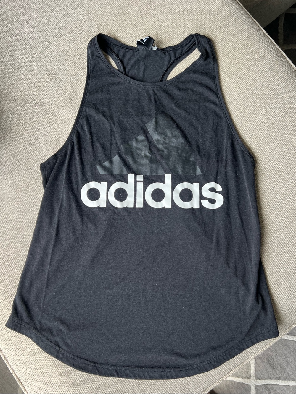 adidas Black Logo Racerback Workout Tank